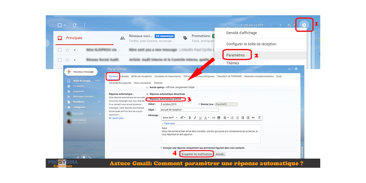 Gmail Tip Set up an automatic response